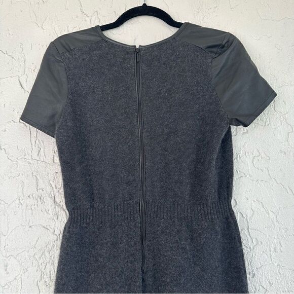 C BY BLOOMINGDALES Cashmere Dress Size Small Leather Sleeves - Picture 7 of 8